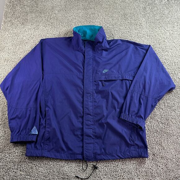 VINTAGE Nike ACG Jacket Mens XL Blue All Conditions Gear F.I.T Windbeaker 90s - Picture 1 of 15
